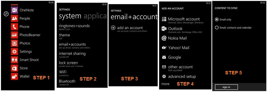 Sync back Google Accounts contacts calender email on Windows Phone - Transfer from Android