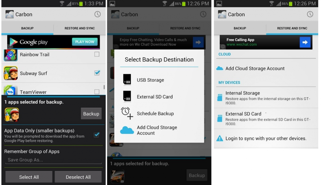 How to Backup Android apps and data without root - Helium aka carbon backup